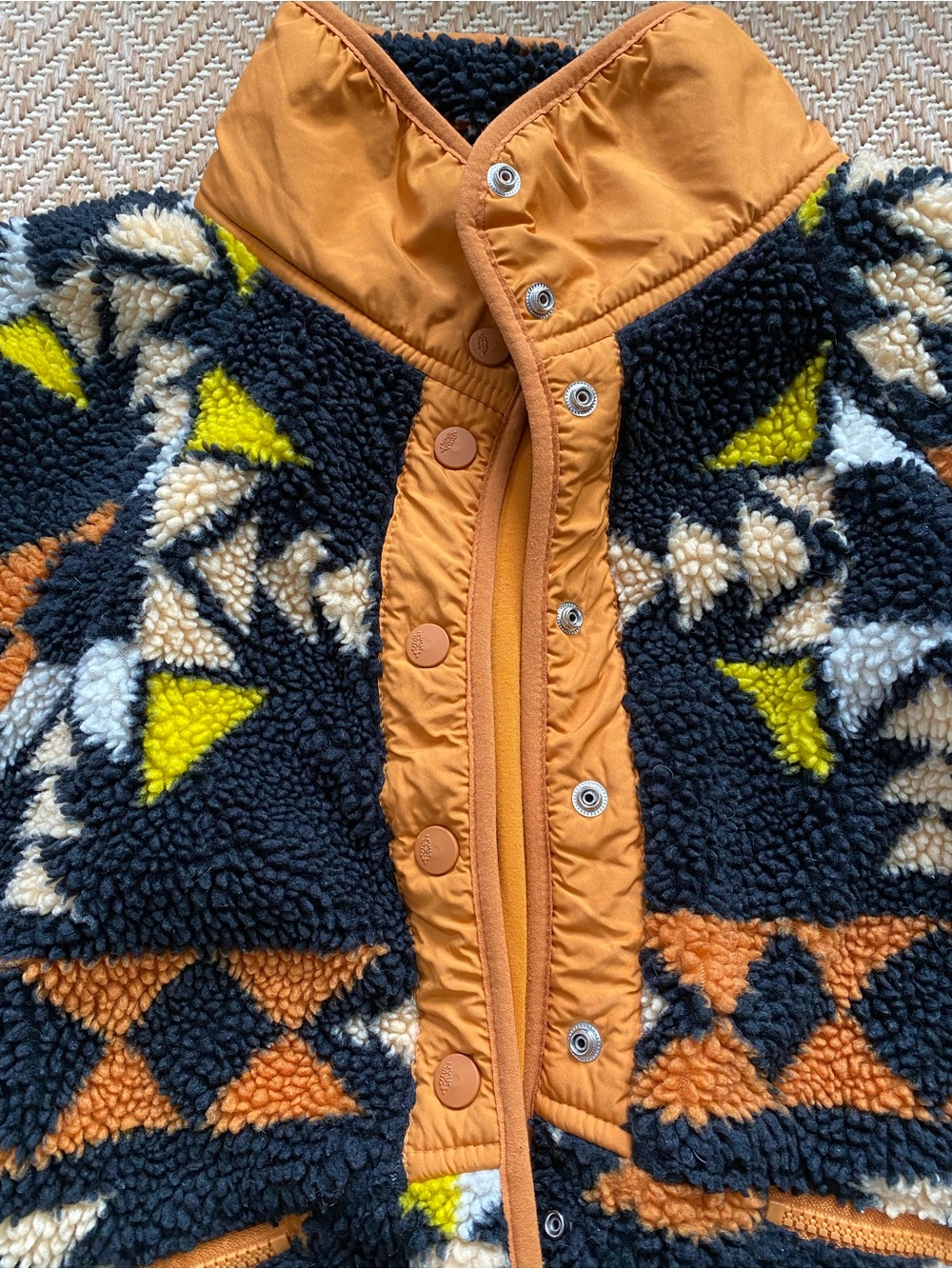 Free People Hit The Slopes Printed Fleece Jacket Night Sky Combo Large - Picture 5 of 14